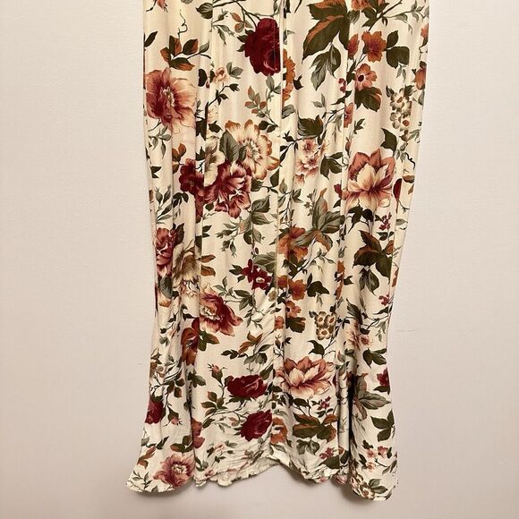 Vtg 90s Rabbit Jr Trumpet Midi Dress Floral Romantic Coquette Wedding Party Date - Picture 7 of 11